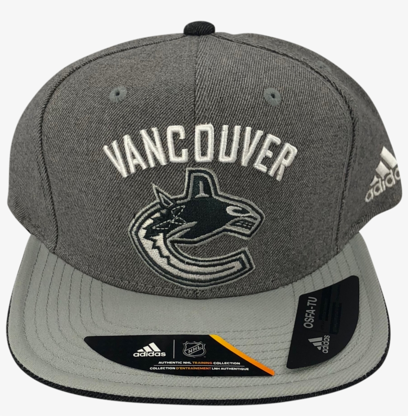 Vancouver Canucks Adidas Flat Brim Grey Snapback, transparent png #6509870