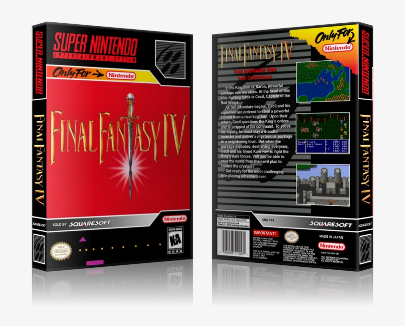 Final Fantasy Iv Replacement Nintendo Snes Game Case, transparent png #6512098