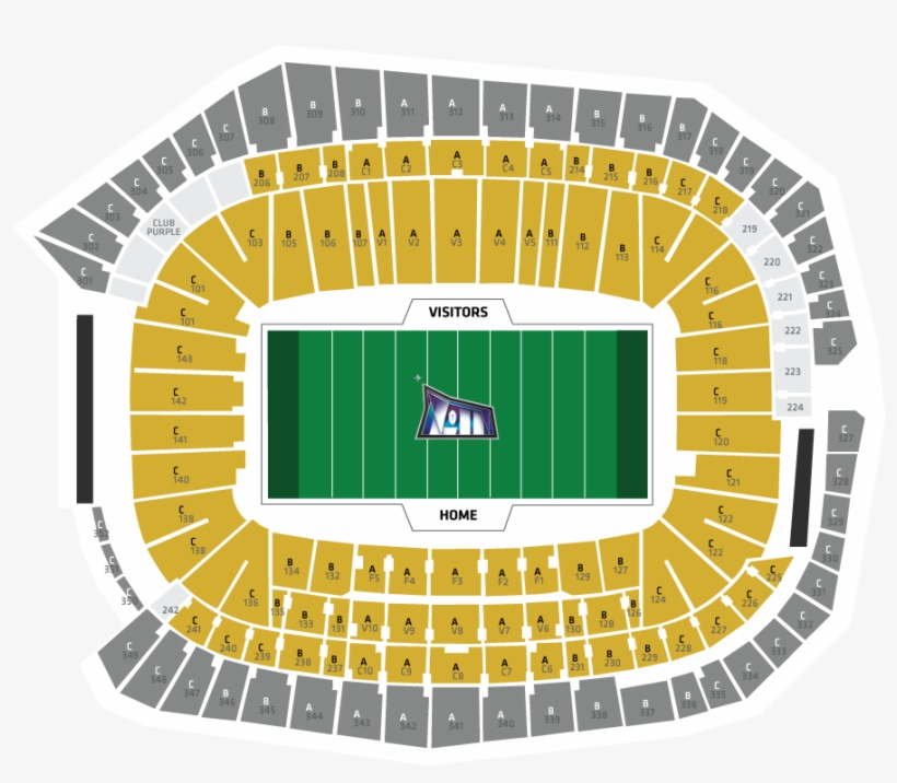 2728 Super Bowl 52 Seating Chart All, transparent png #6521313