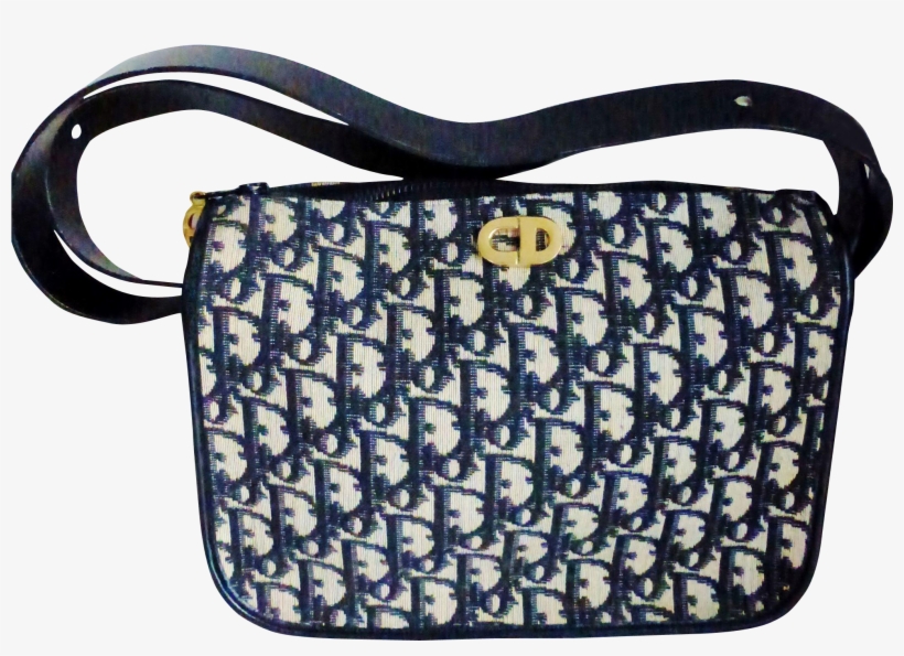 Vintage Christian Dior Blue Trotter Top Zip Convertible, transparent png #6525047