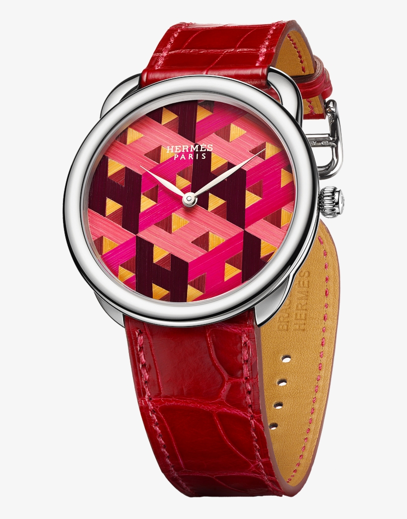 Hermes Arceau H Cube On Red Strap, transparent png #6525152