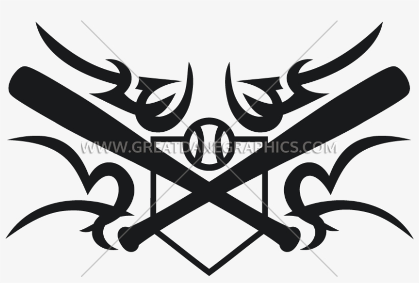 Tribal Baseball Bat & Plate Crest, transparent png #6532643