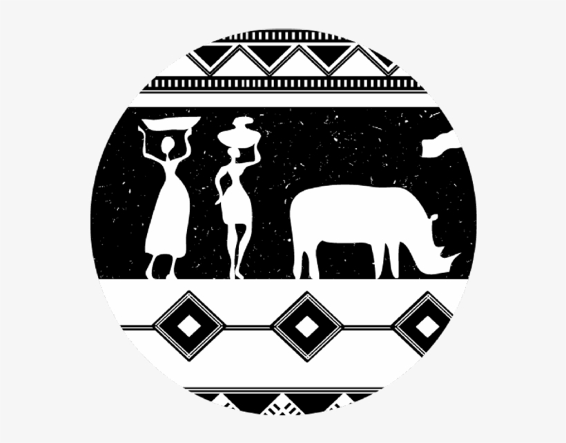 Black And White African Images Round Coaster, transparent png #6535789