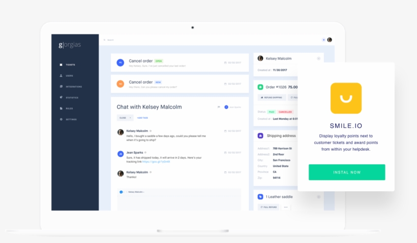 Gorgias Helpdesk Layout For Customers With Smile, transparent png #6539903
