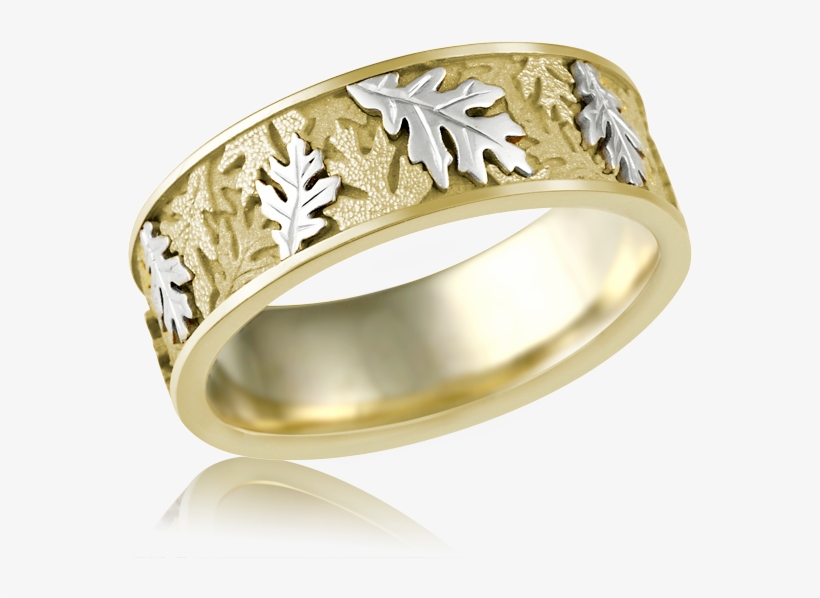 Leaves Float Across This Nature Band In Two Metal Colors, transparent png #6554732