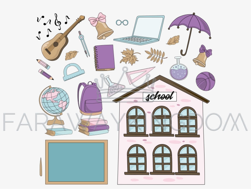 Vivat School Vector Illustration Set, transparent png #6558175