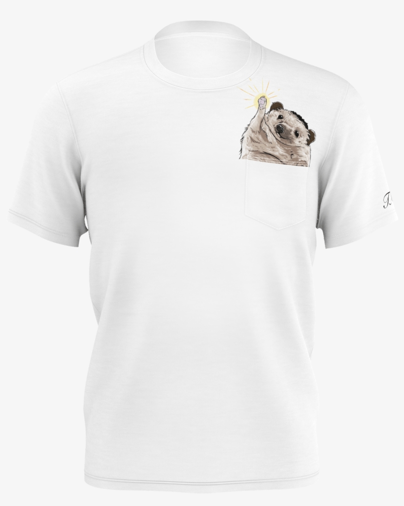 Taylor Nicole Dean White Cheering Hedgehog Pocket T-shirt, transparent png #6564298
