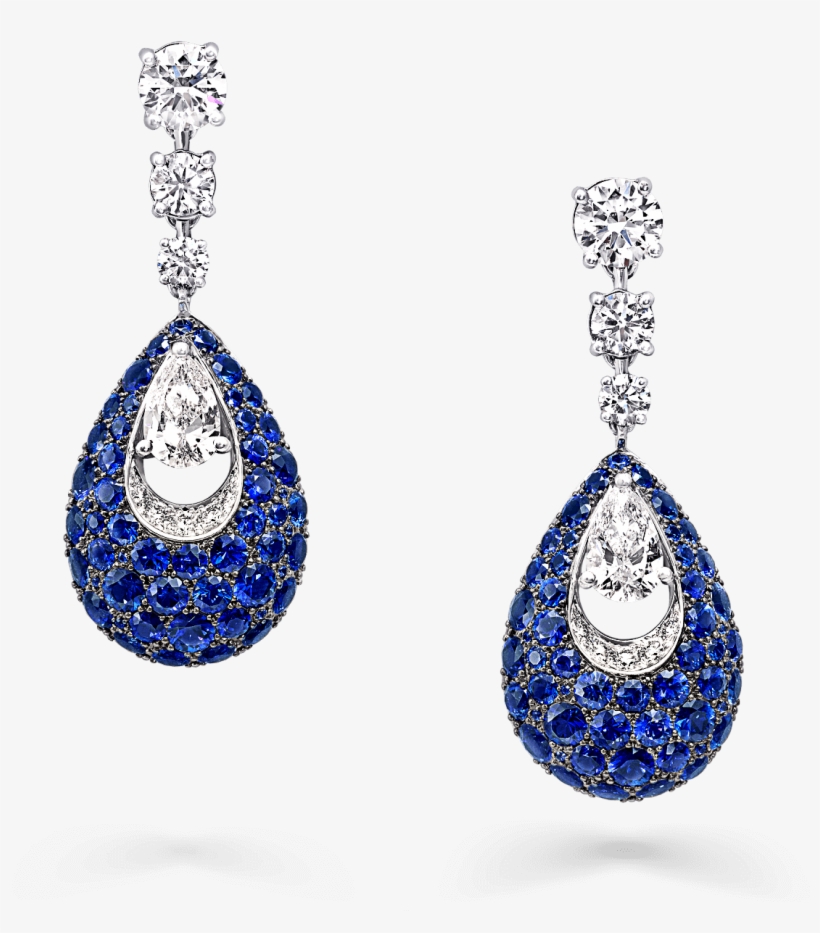 A Pair Of Graff Bombé Pavilion Earrings Featuring A, transparent png #6567286