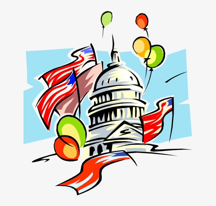 Clip Art Vector Illustration Of Washington Capitol, transparent png #6568768