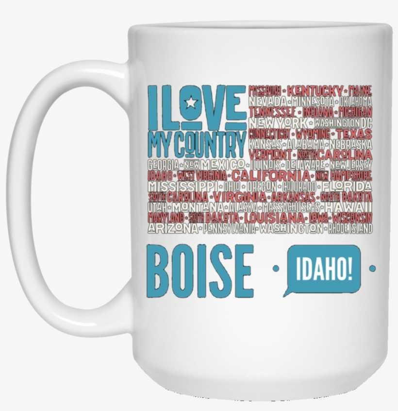 I Love My Country Boise Idaho With Us Flag T-shirt, transparent png #6569402