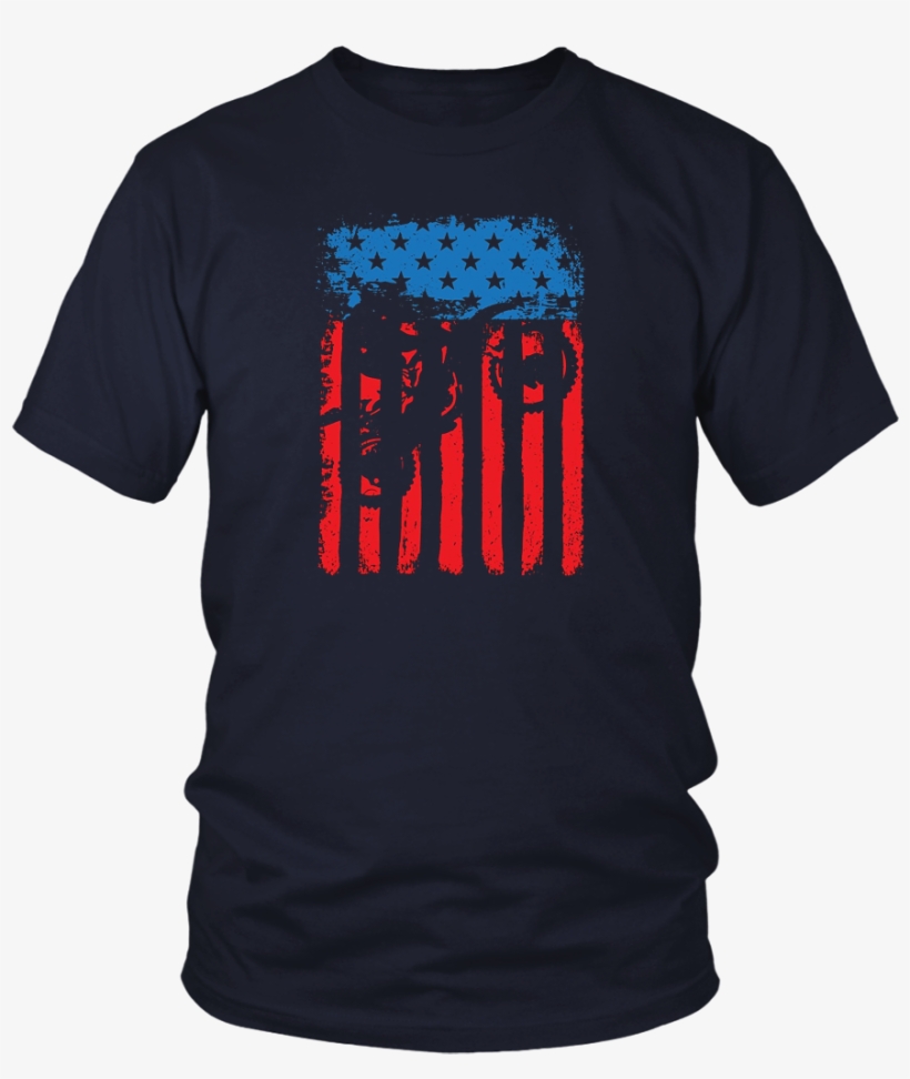 Motocross Dirt Bike Jumping American Flag Shirt, transparent png #6573132