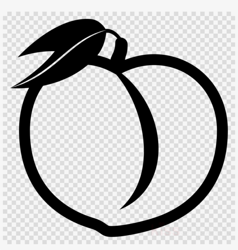 Peach Emoji Black And White Clipart Peach Clip Art, transparent png #6574900