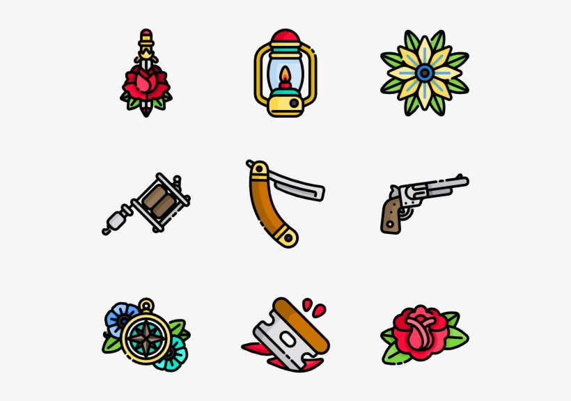 Old School Tattoo Vector Icons, Tatting, Tattoo Ideas,, transparent png #6575040