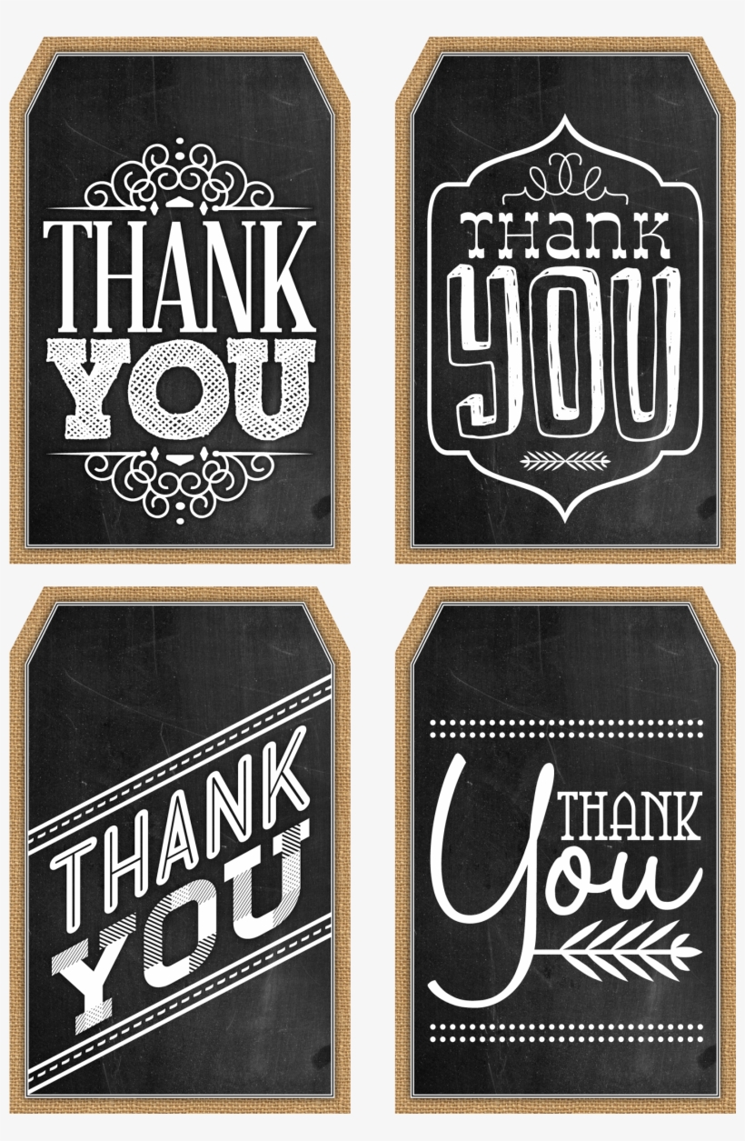 Free Printable Thank You Chalkboard Tags &amp, transparent png #6575417