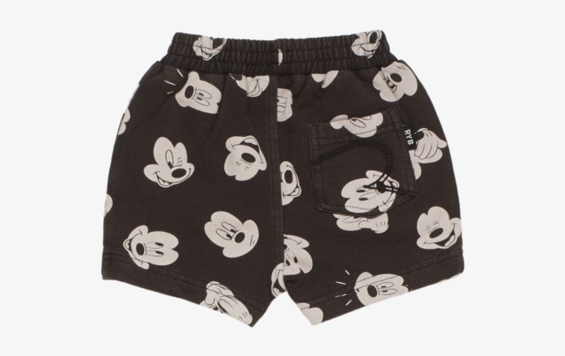 Disney X Rock Your Baby Mickey Visage Acid Wash Shorts, transparent png #6578470