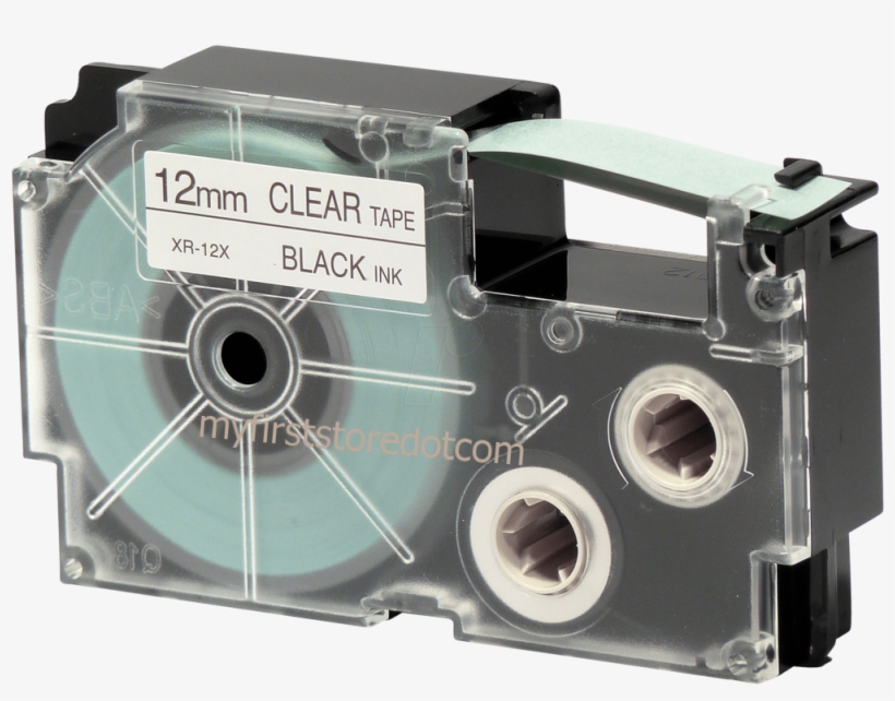 Genuine Casio 12mm Label Tape Xr-12x1 Black On Clear, transparent png #6578526