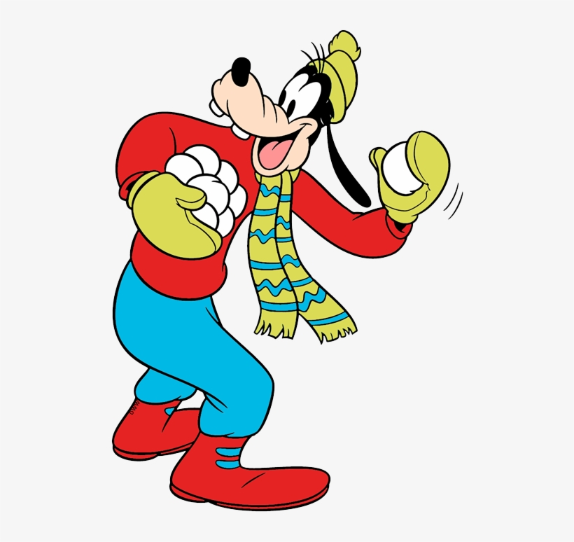 Mickey Snowman Baby Goofy Goofy Throwing A Snowball, transparent png #6578602