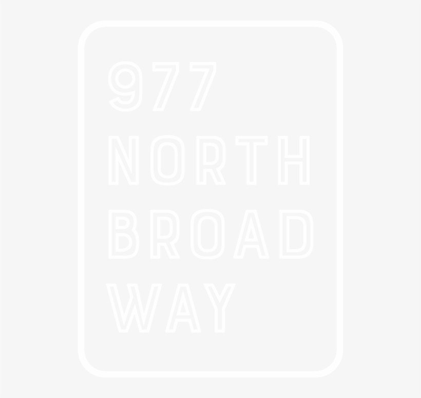 977 N Broadway Logo White@4x, transparent png #6581576