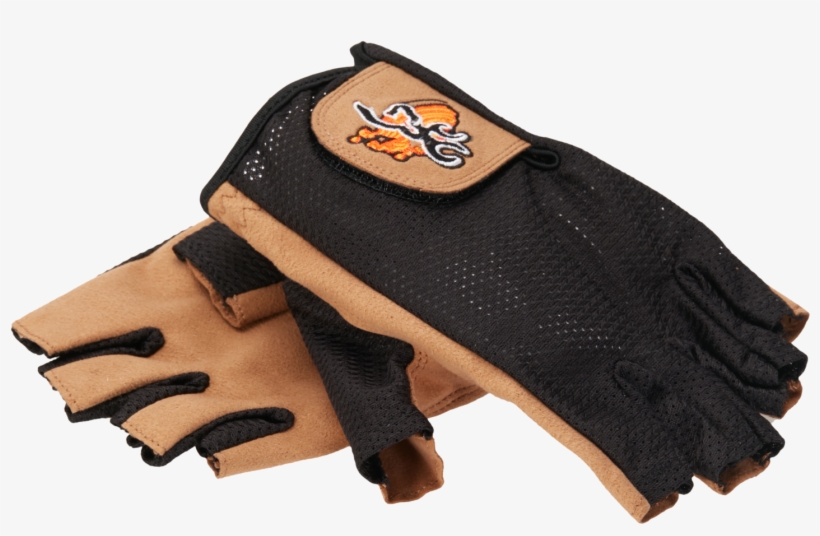 Mittens Fingerless, Mesh Back, Beige Black, transparent png #6583992