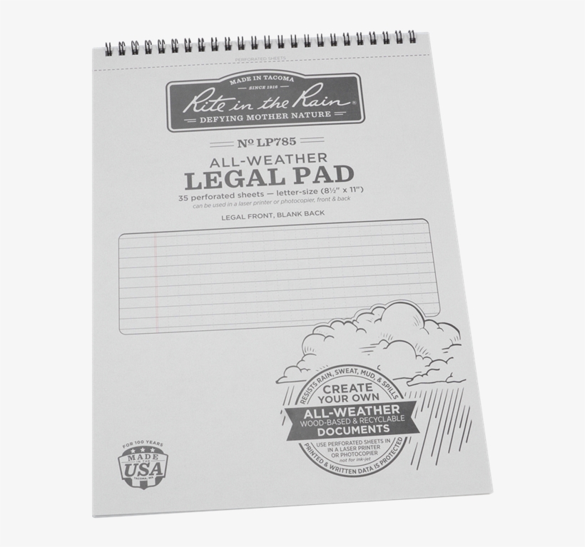 Rite In The Rain Legal Pad All Weather, transparent png #6584380