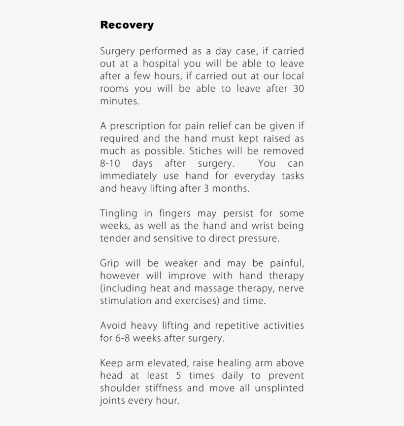 Recovery Surgery Performed As A Day Case, If Carried, transparent png #6588420