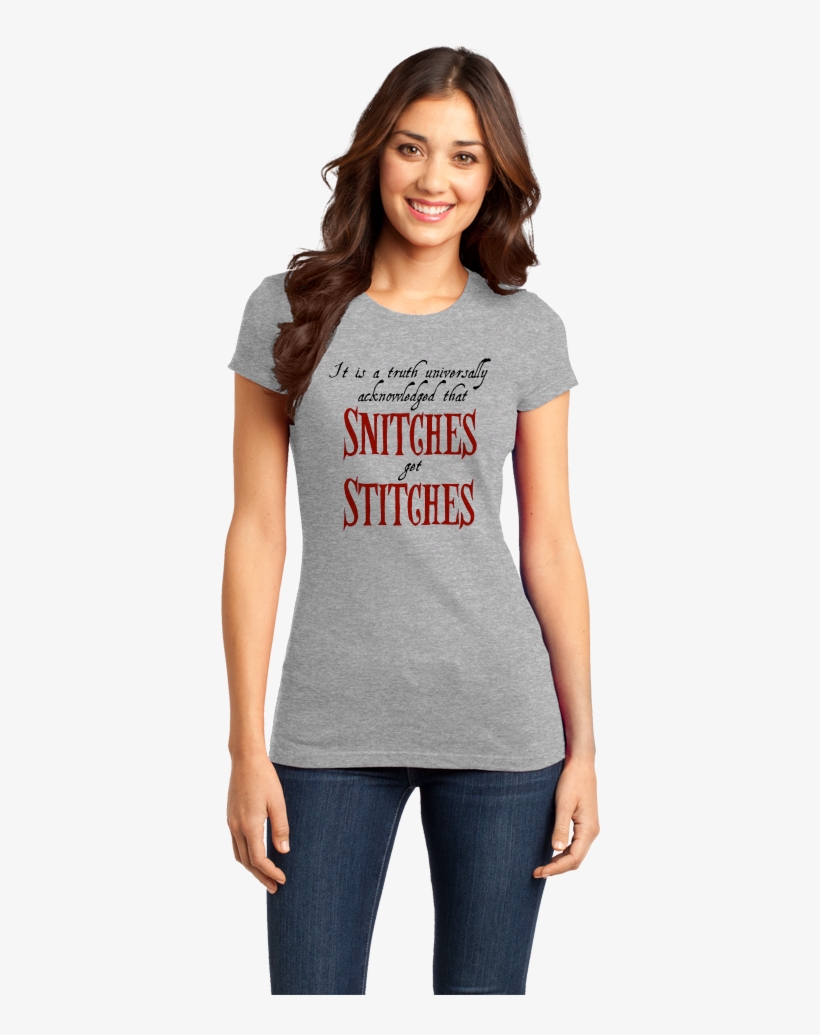 Girly Grey Snitches Get Stitches T-shirt, transparent png #6588549