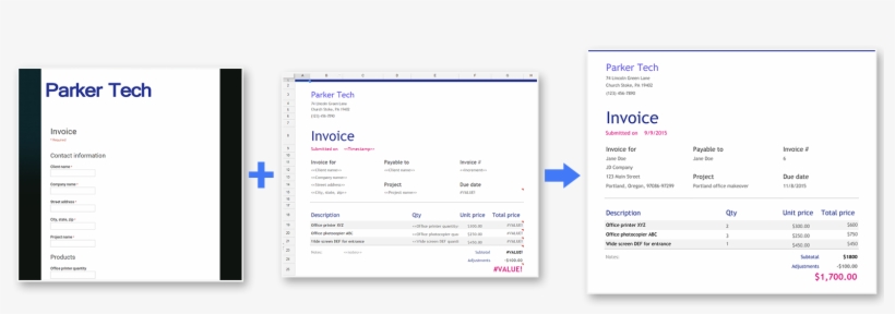 Form Publisher - Google Sheets - Invoice, transparent png #6589778