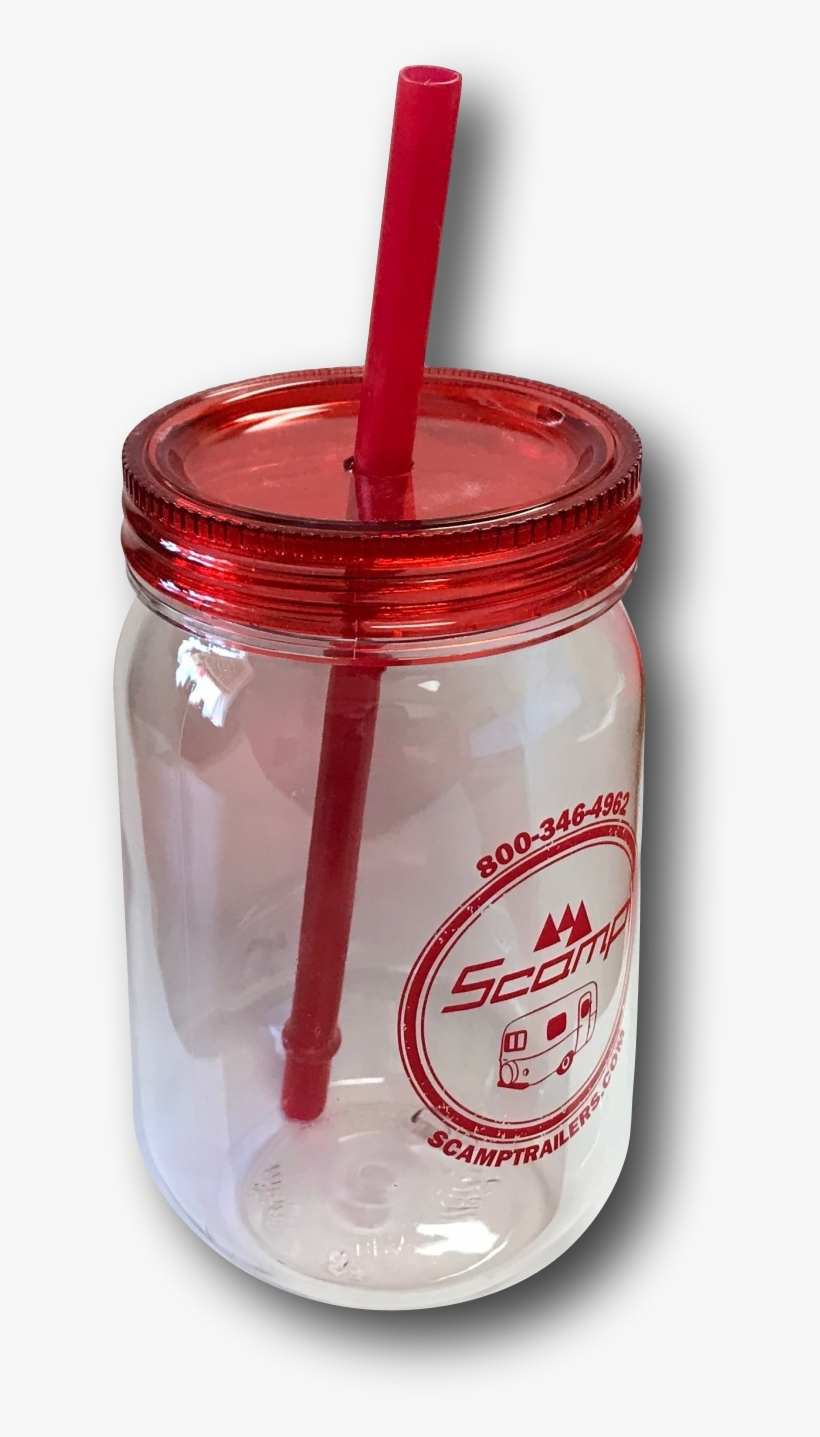Mason Jar W/lid And Straw, transparent png #6590308