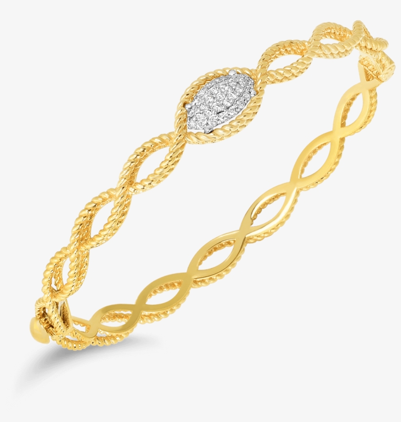 New Barocco1 Row Bangle With Diamonds, transparent png #6590609