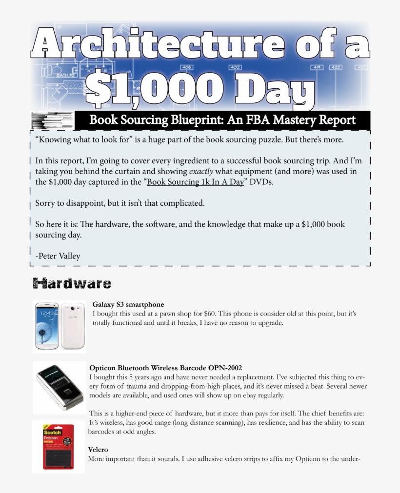 Blueprint For A $1,000 Book Sourcing Day Fba Resources, transparent png #6594074