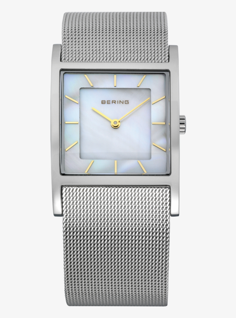 Bering Ladies Square Mother Of Pearl & Stainless Steel, transparent png #6594435