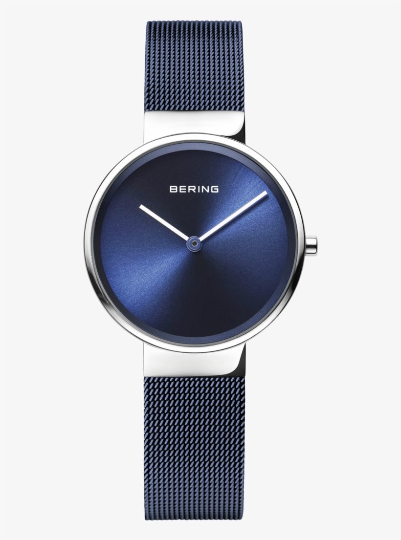 Bering Ladies Blue Steel Mesh Strap Watch 14531-307, transparent png #6594809