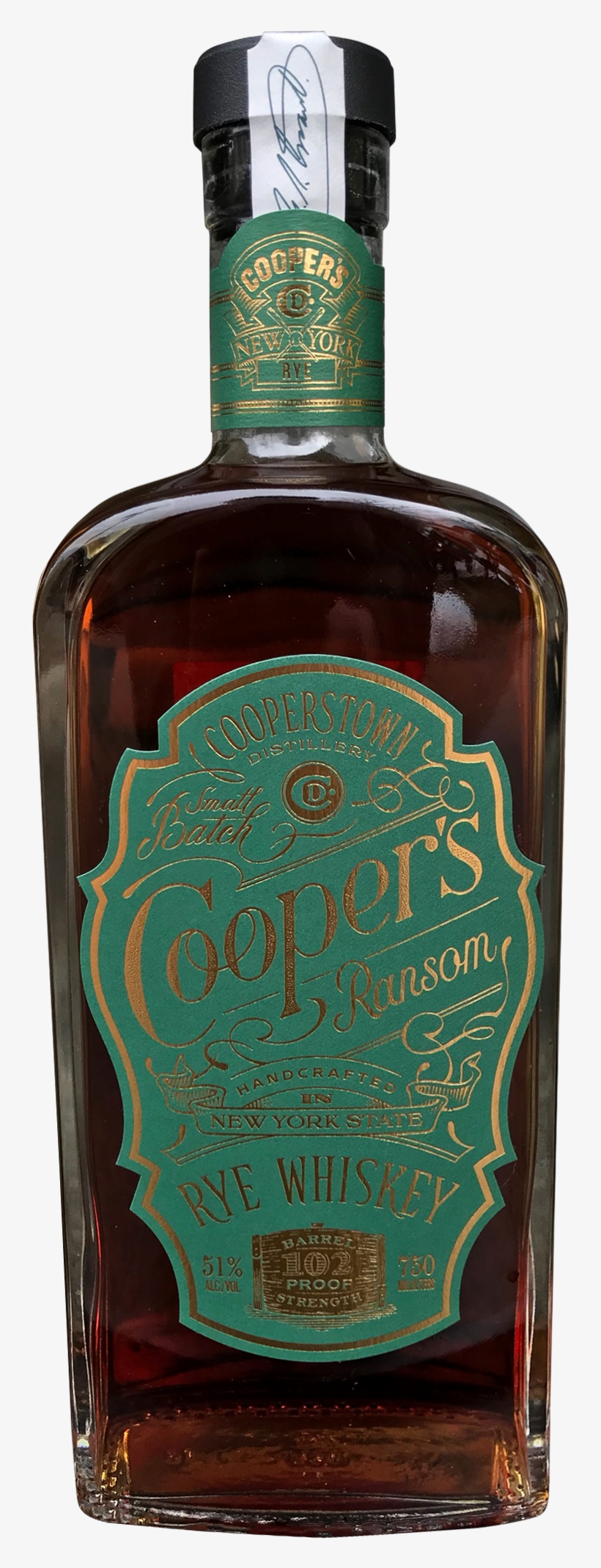 Cooperstown Distillery Cooper's Ransom Rye Whiskey, transparent png #6597715