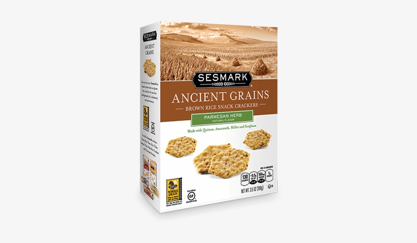 Sesmark Ancient Grains Parmesan Herb Crackers, transparent png #6598542