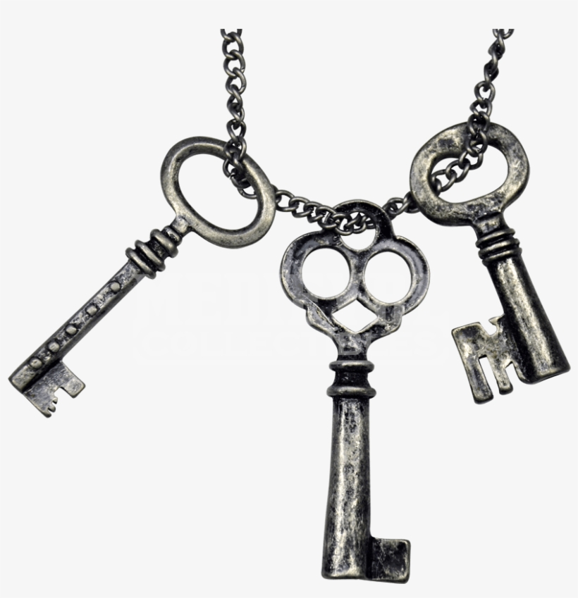 Burnished Silver Keys Necklace - Keys Necklace, transparent png #660152