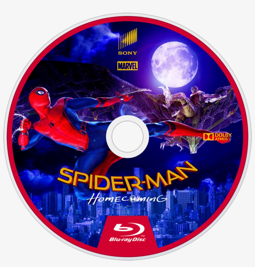 Homecoming Bluray Disc Image - Spiderman 2017 Blu Ray, transparent png #660806