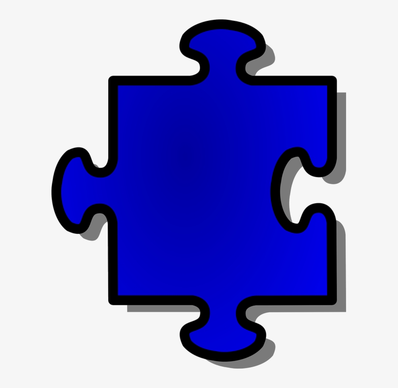 Jigsaw, Puzzle, Piece, Single, Game, Blue, Join, Solve - Puzzle Pieces Clip Art, transparent png #661840