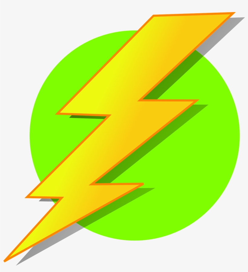 Lightening Clipart Yellow - Lightning Bolt Green Circle, transparent png #662195