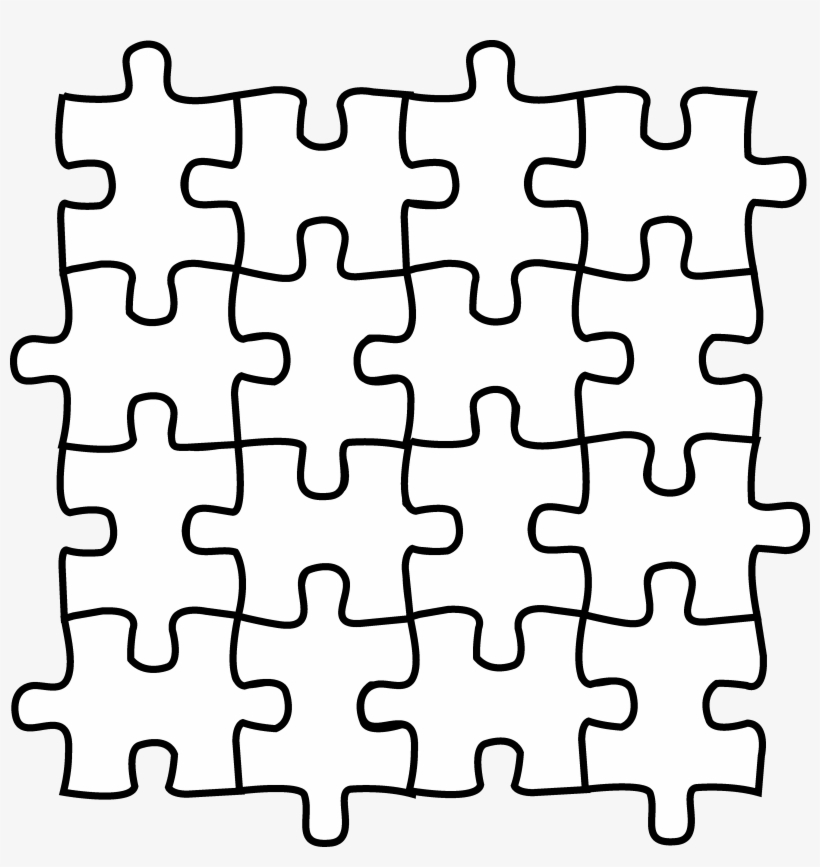 Puzzle Pieces Coloring Page Free Clip Art - Puzzle Piece Coloring Pages, transparent png #662226