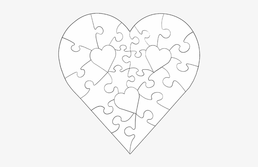 Puzzle Piece Template, Heart Template, Puzzle Piece - Puzzle Piece Heart Png, transparent png #662682