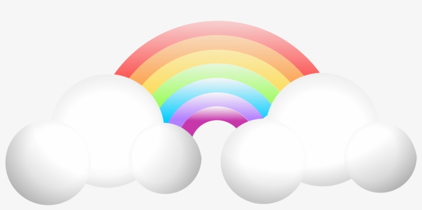 Rainbow Clouds Rain Weather Sky Rainbow Ra - Rainbow Clip Art, transparent png #663014