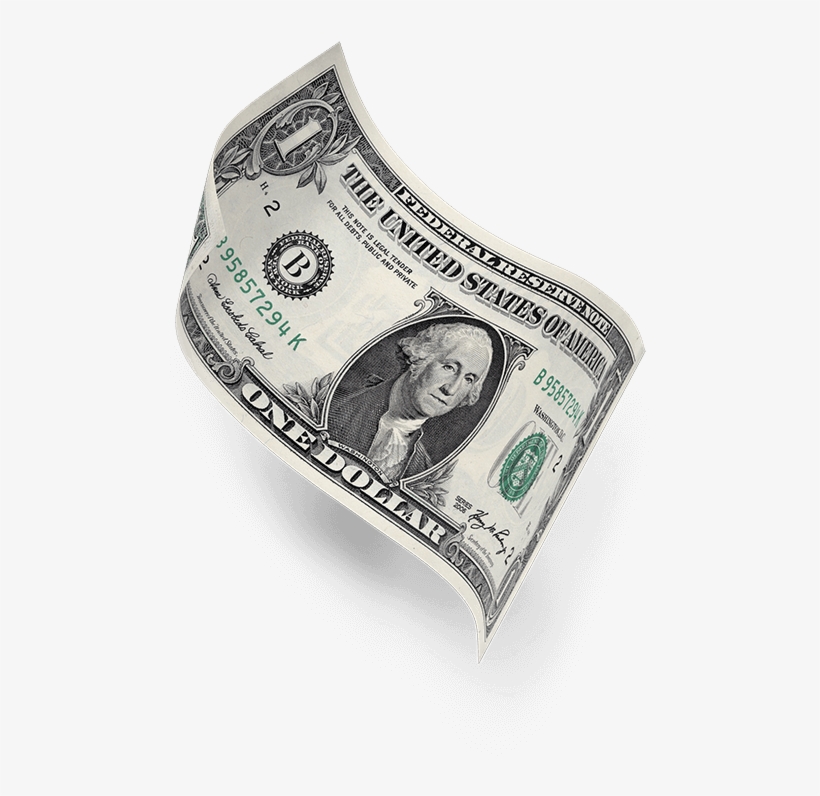 Floationg Dollar Bill - Dollar Bill, transparent png #663234