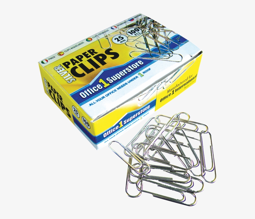 O1s Silver Paper Clips 25mm, 100pcs/paper Box - Paper Clip Box Png, transparent png #663938