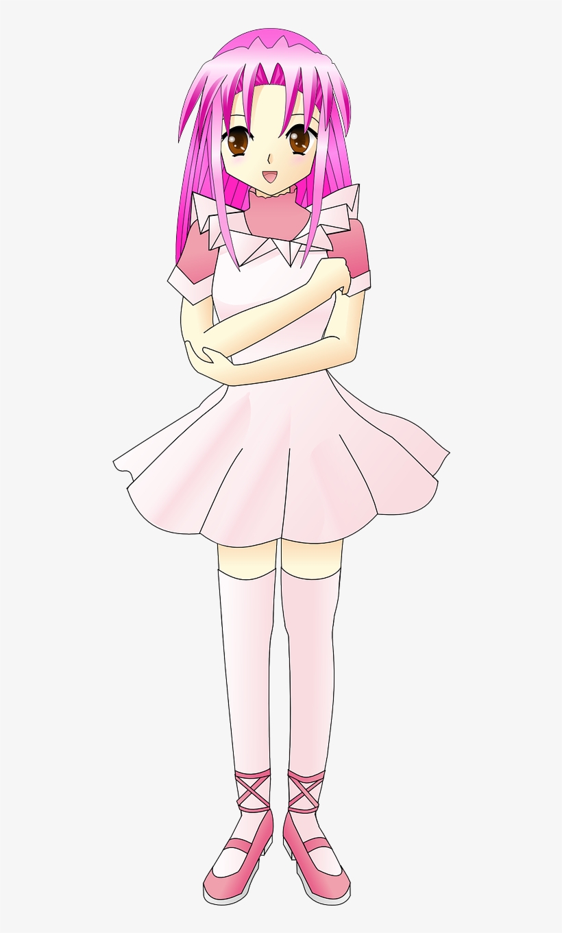 Anime Clipart Woman Png - Pink Hair Girl Clipart, transparent png #664497
