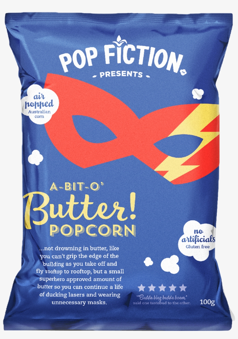 Pop Fiction Butter Popcorn 100g - Popcorn, transparent png #664521