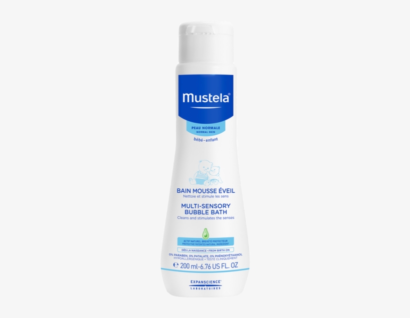 Mustela Bebe Multi-sensory Bubble Bath 200ml Exp - Mustela Bébé Multi-sensory Bubble Bath - Normal Skin, transparent png #665134