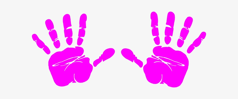 Fushsia Hand Print - Hand Print Clip Art, transparent png #666264