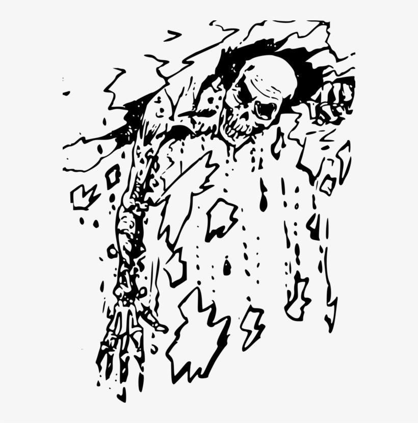 Zombie Black And White Drawing Visual Arts Horror - Zombie Love Black And White Art, transparent png #666447