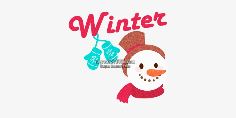 Cute Snowman Glitter Vinyl Transfer For Xmas Moment - Hat, transparent png #666552