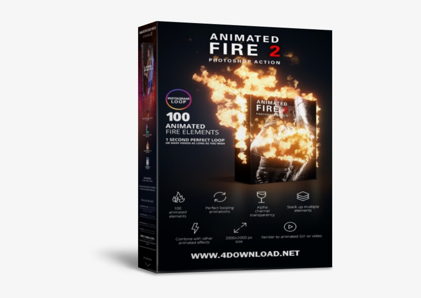 Graphicriver Animated Fire 2 Photoshop Action 4download - Adobe Photoshop, transparent png #666923